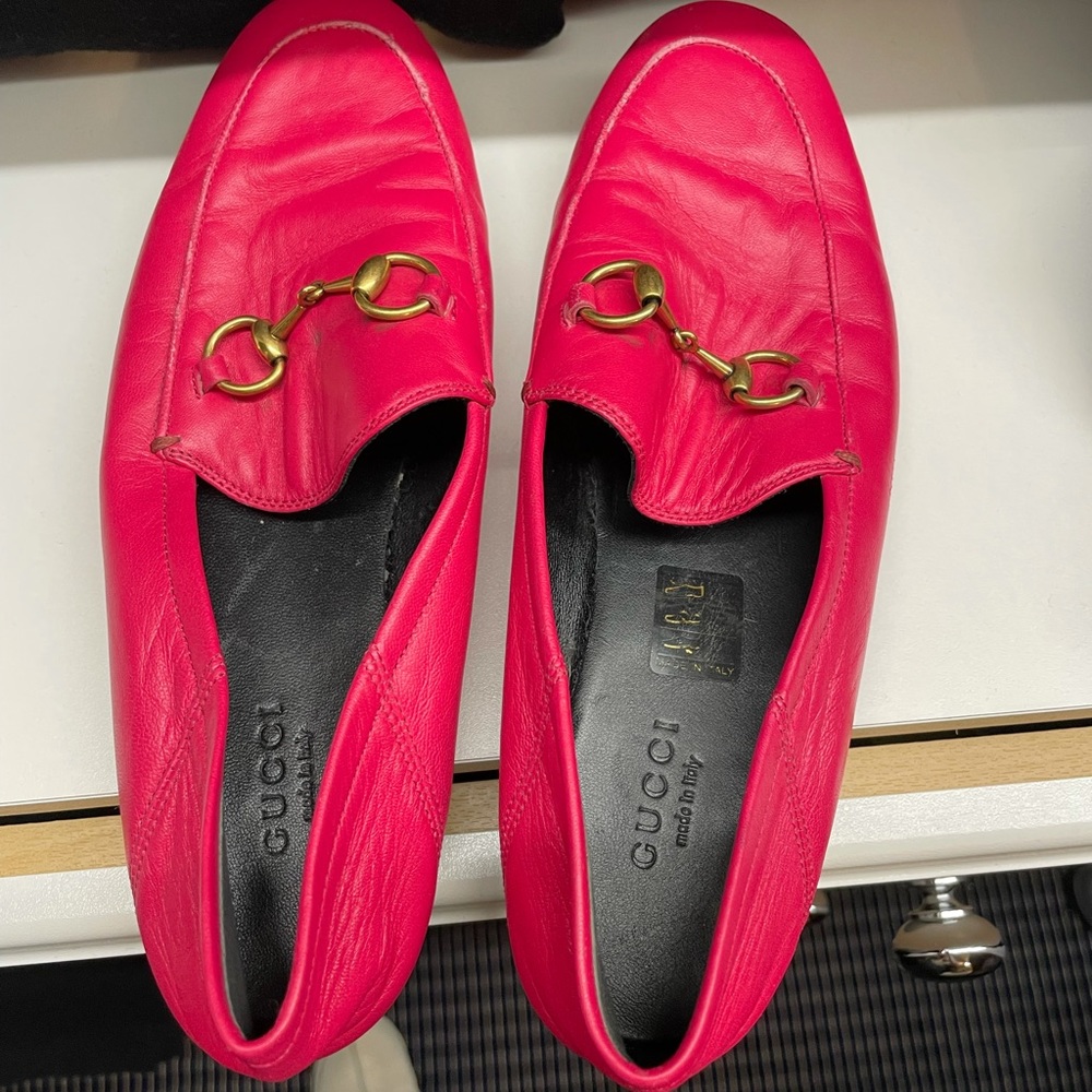 Pink gucci loafers